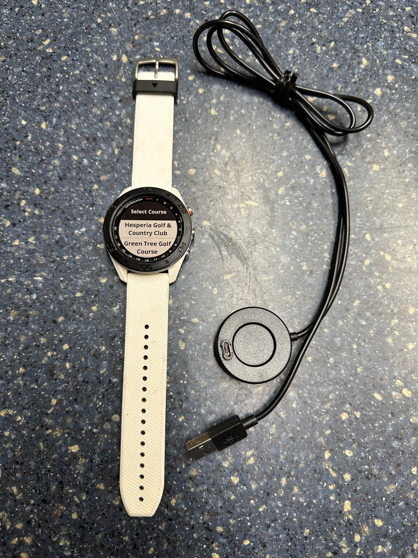 Super! Garmin Approach S60 - White Golf Watch - Watch and charging cable